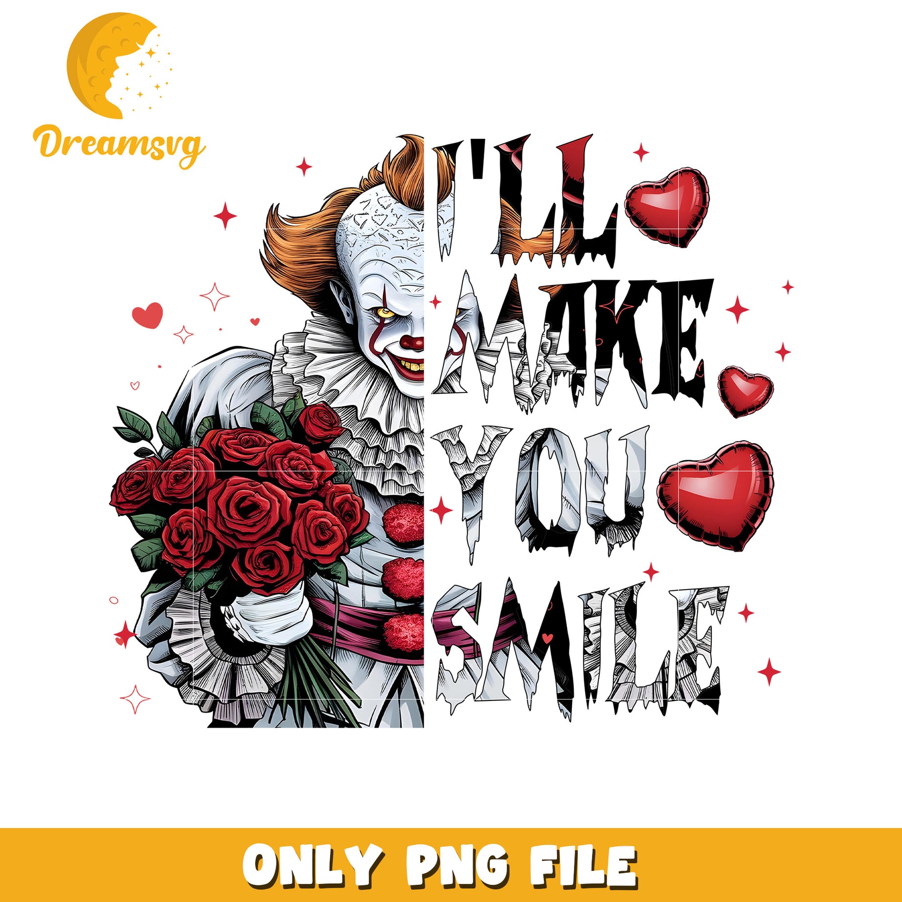 Creative PNG Art I'll Make You Smile with Flowers