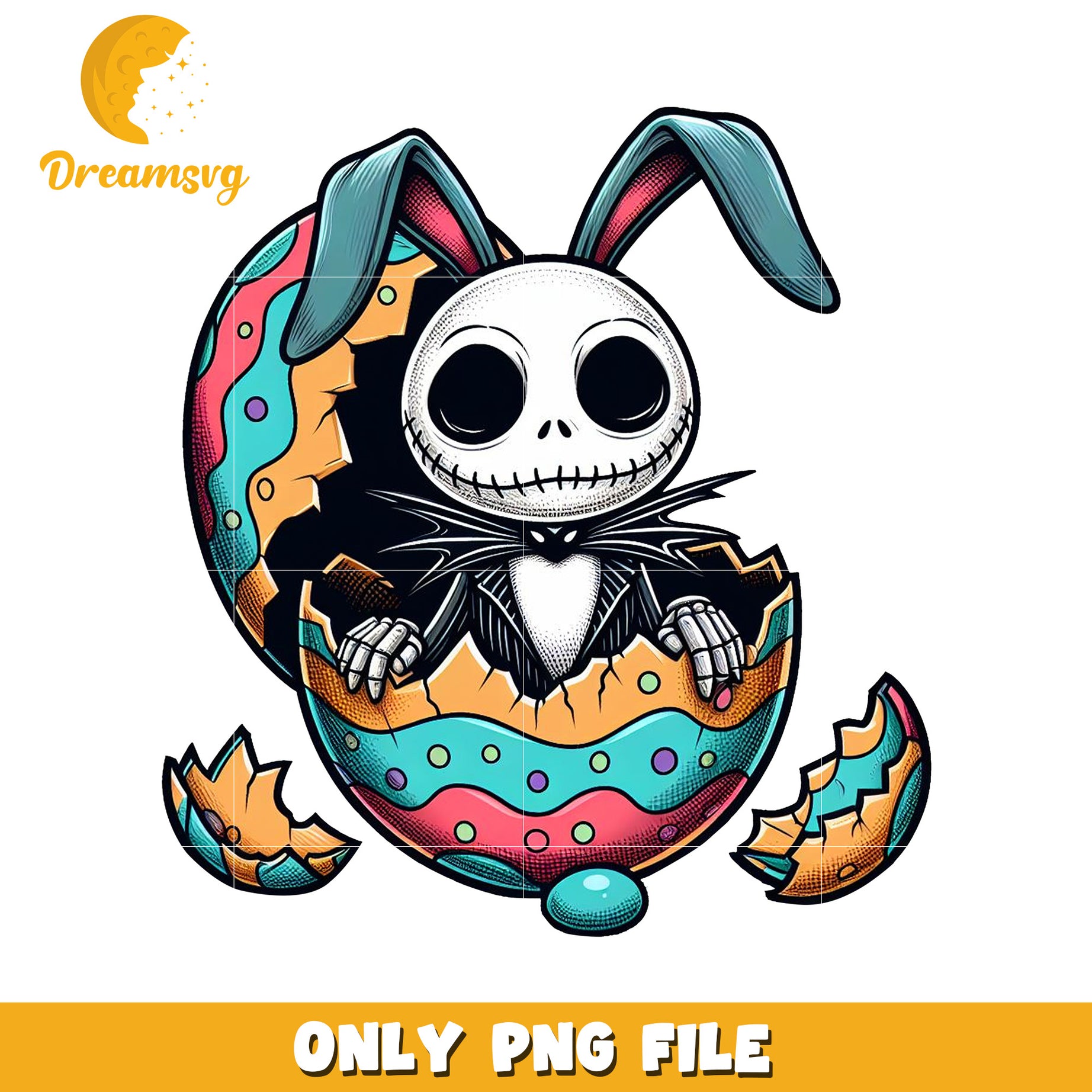 Creative Skeleton Bunny Easter Egg PNG Art for Downloads