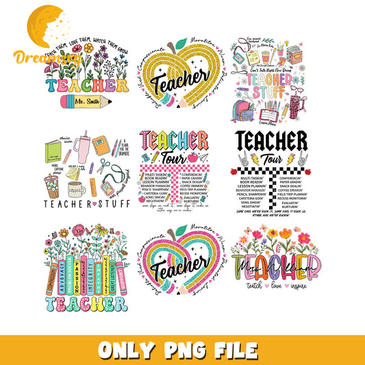 Creative Teacher Bundle PNG Files for Education Projects