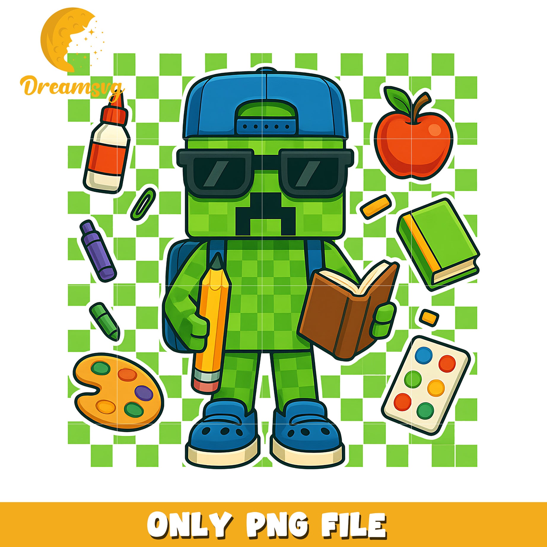 Creeper go to school png, minecraft png, minecraft the movie png