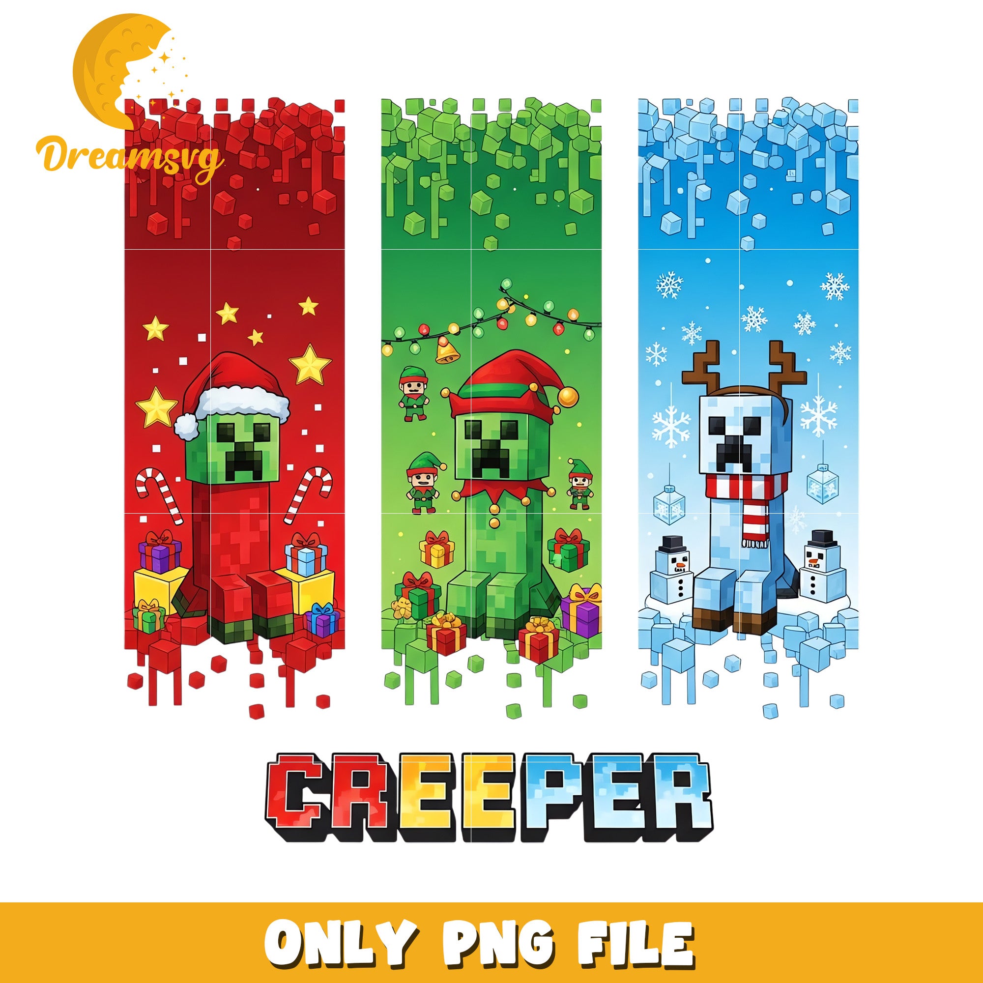 Creepers design png, last christmas​ png, white christmas​ png