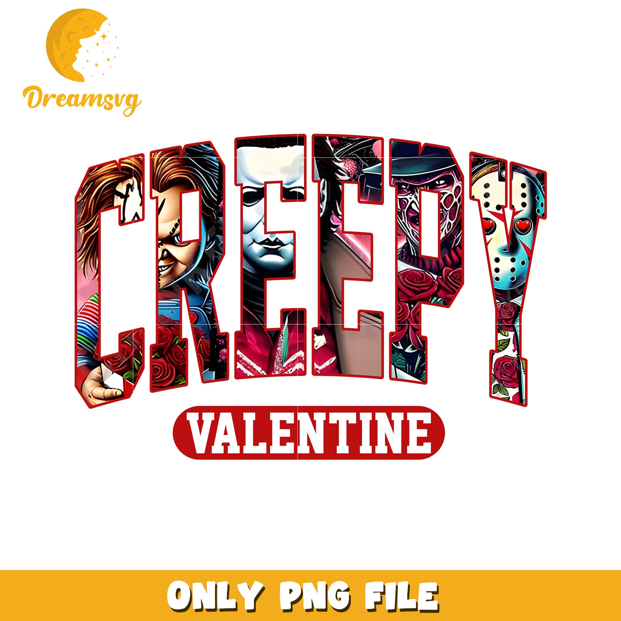 Creepy Valentine PNG Graphic for Unique Gifts and Decor