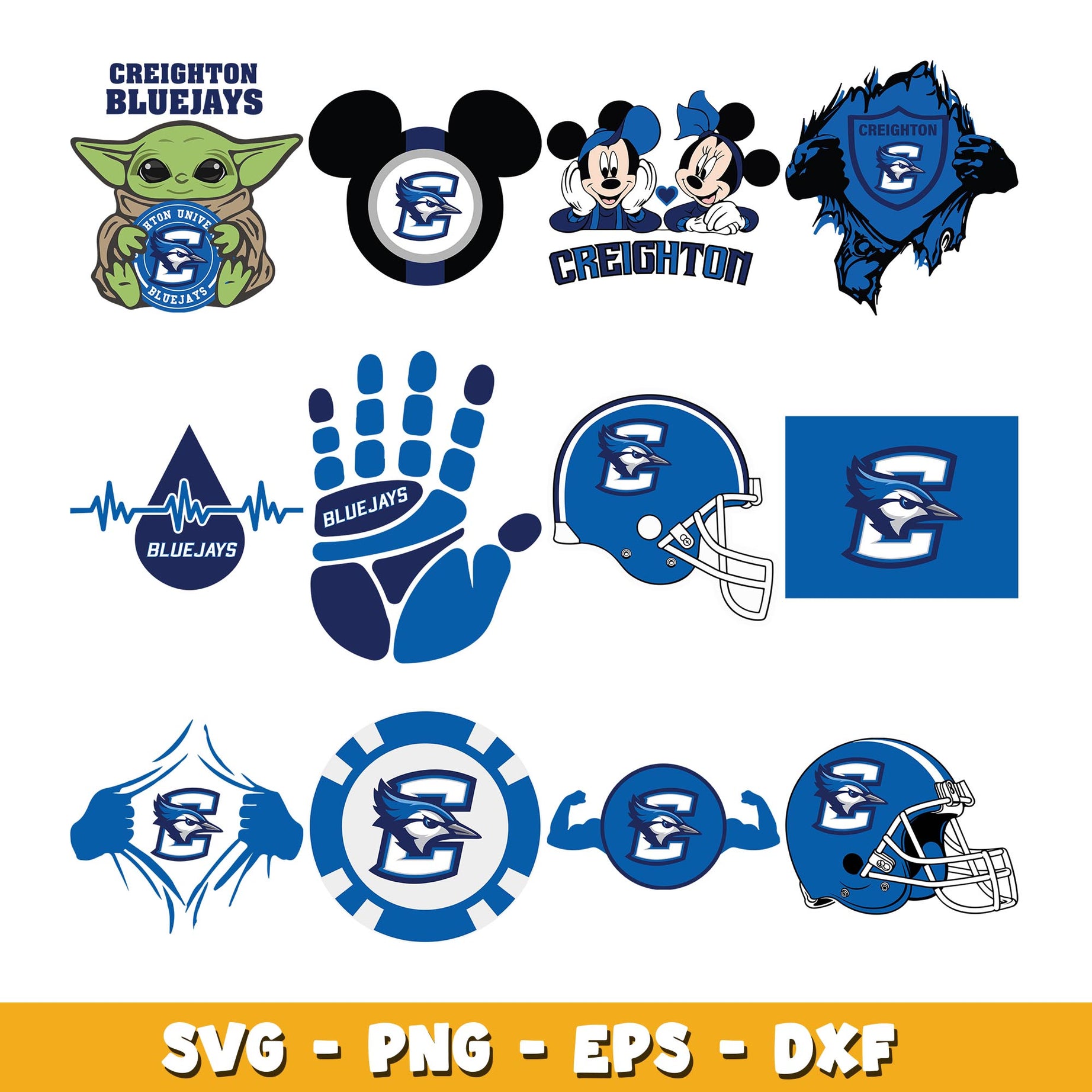 Creighton Bluejays football design Bundle svg, Creighton Bluejays logo svg, ncaa svg 