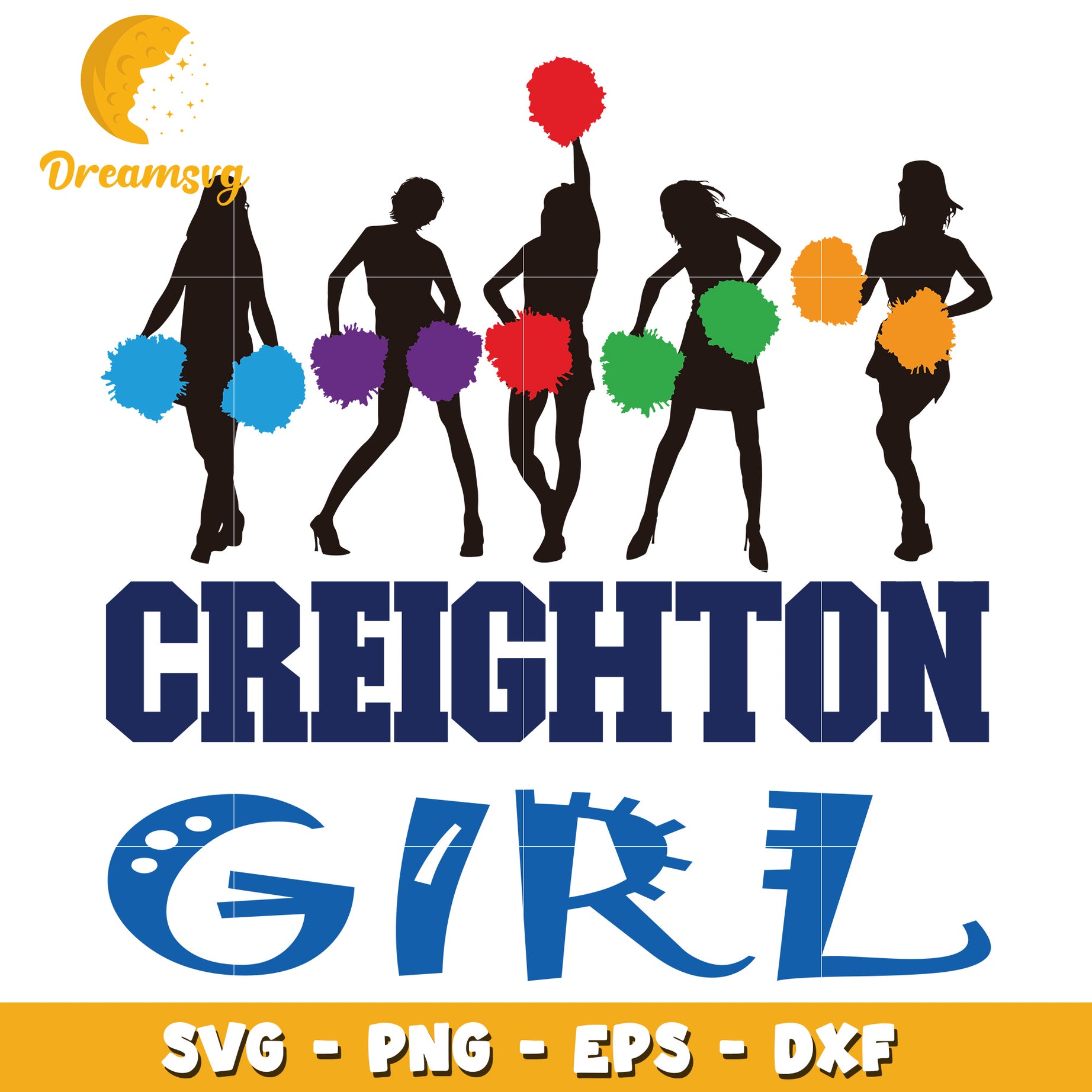 Creighton Girl Cheerleader SVG PNG EPS DXF