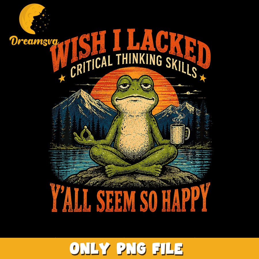 Critical Thinking Skills PNG, Relaxed Frog Design