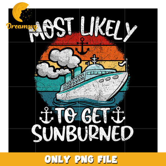 Cruise Ship Sunburn PNG Design