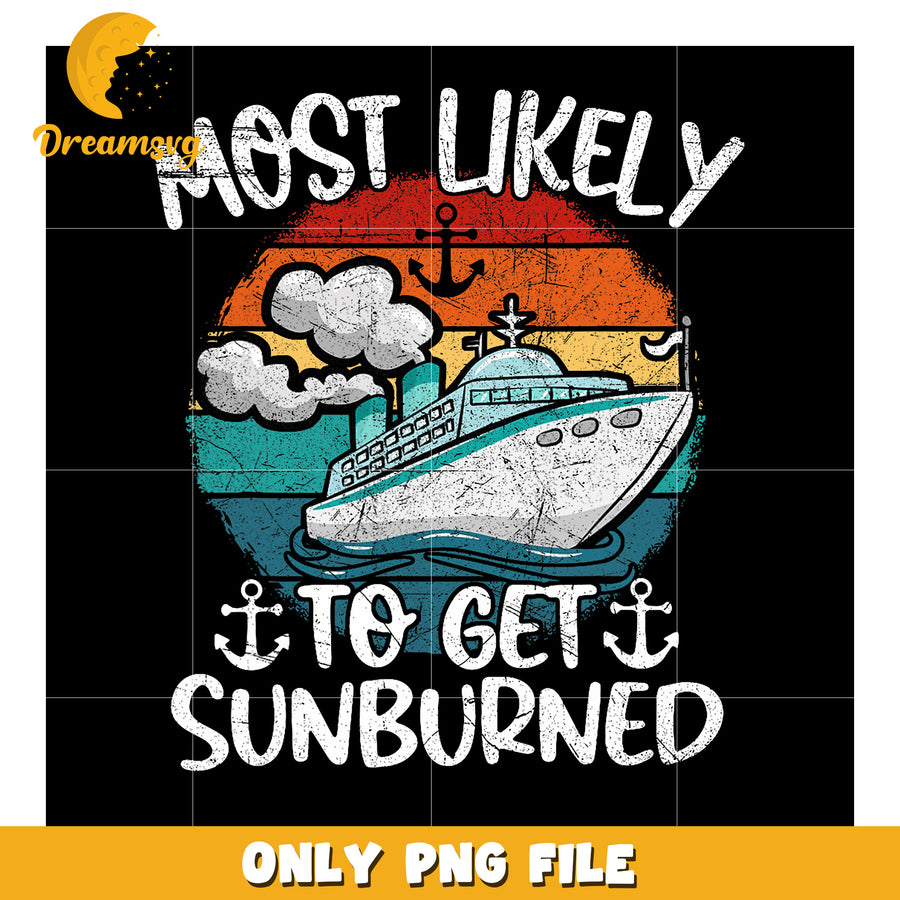 Cruise Ship Sunburn PNG Design