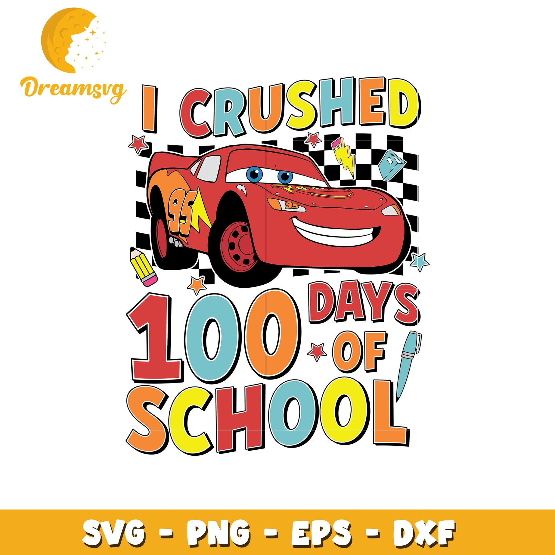 Crushed 100 Days of School SVG for Kids Celebration