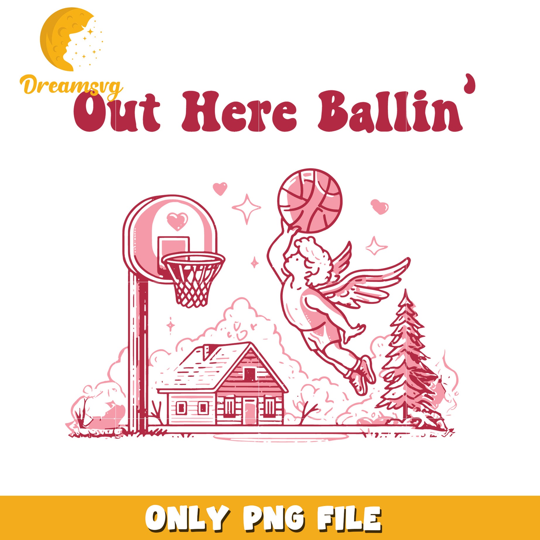 Cupid Basketball PNG Design