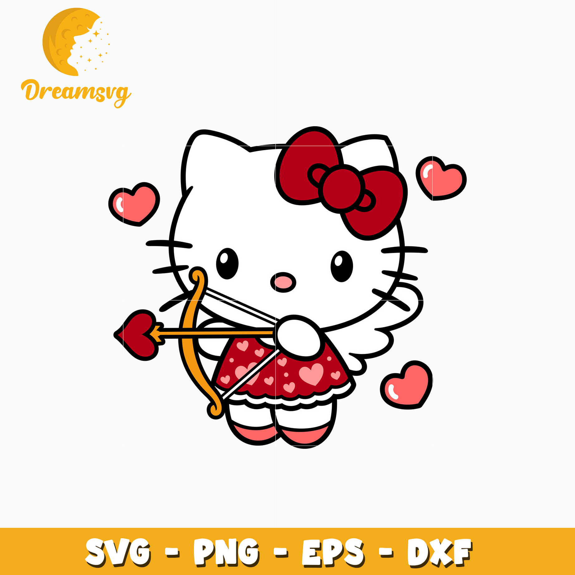 Cupid Hello Kitty valentine day svg