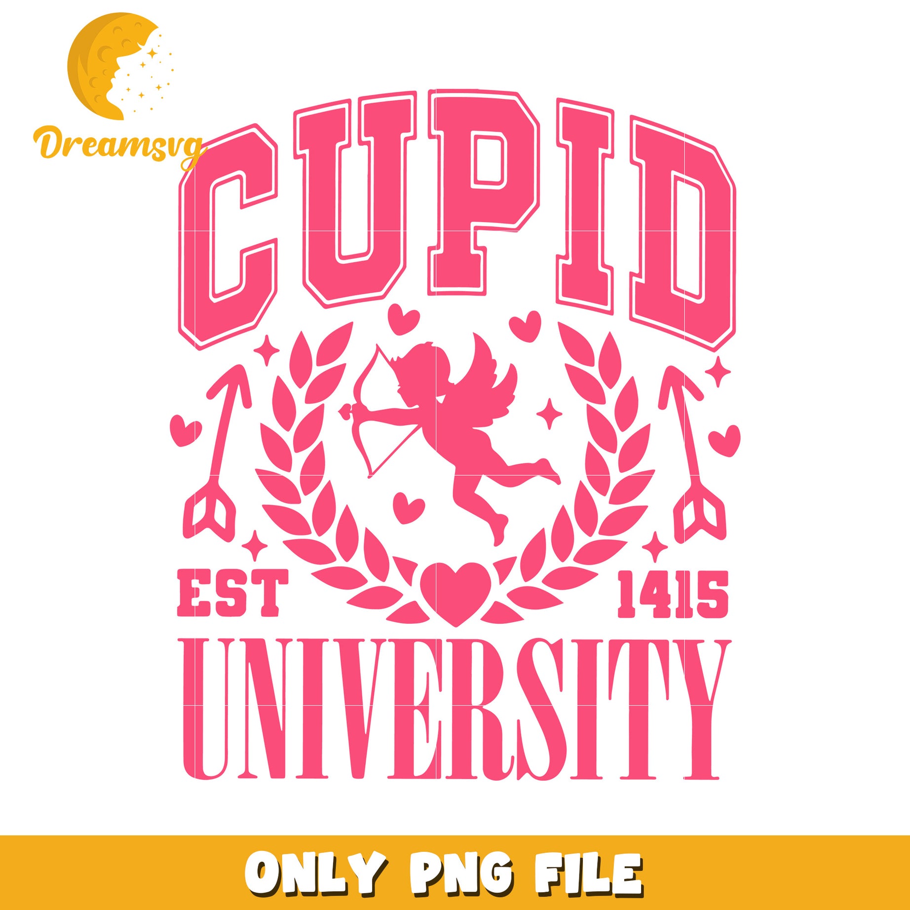 Cupid University Design PNG for Valentine's Day Decor