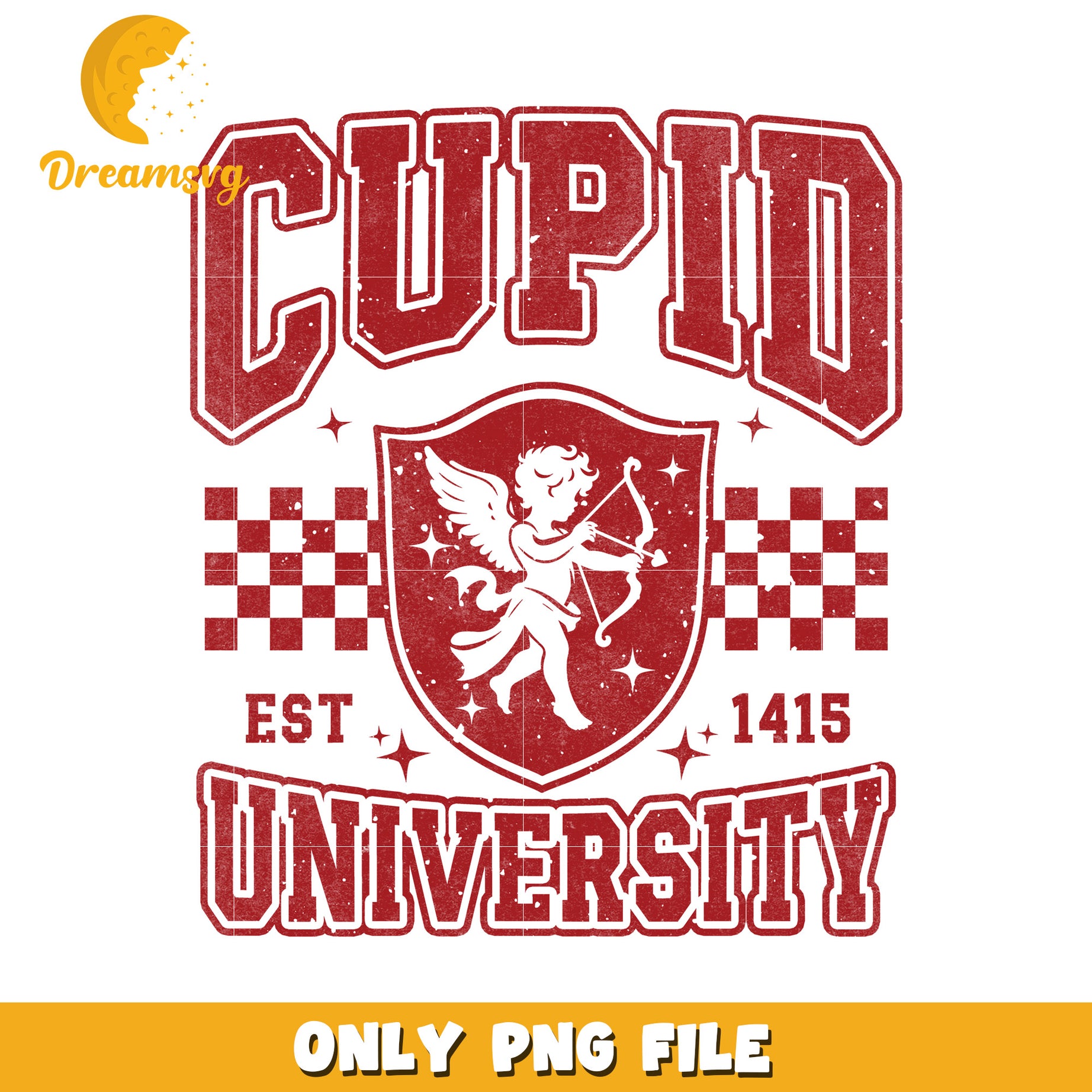 Cupid University Vintage Graphic Design PNG File