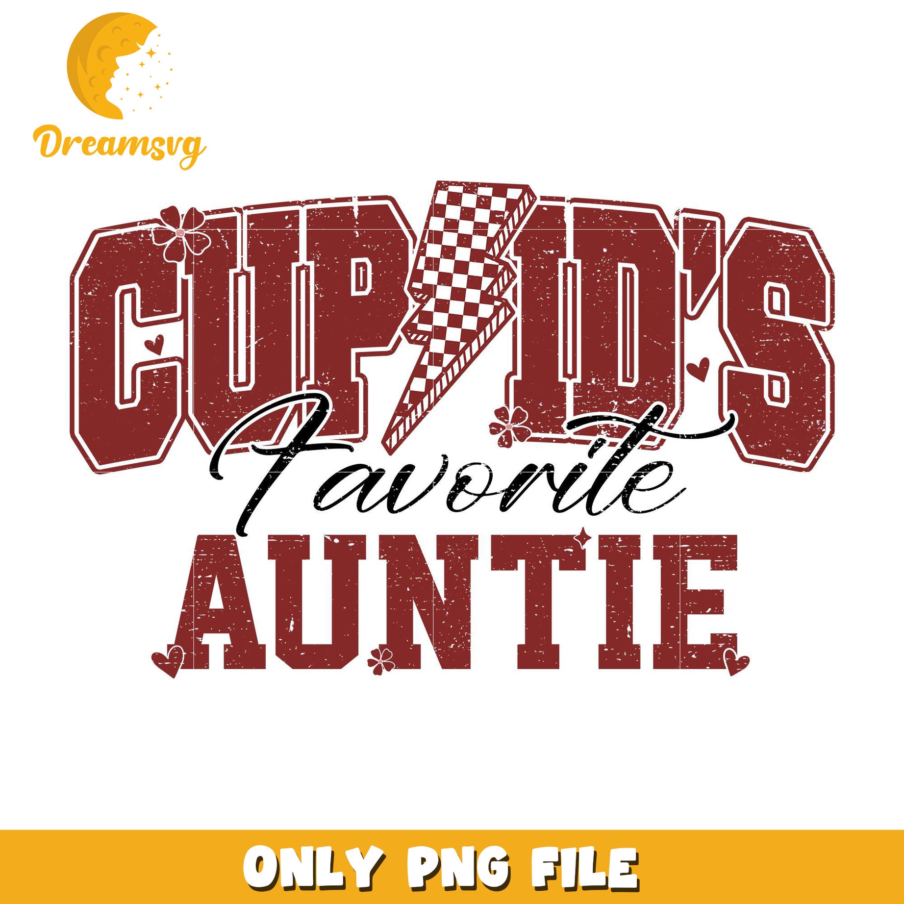 Cupid's favorite auntie valentine png, cupid png, lighting bolt png
