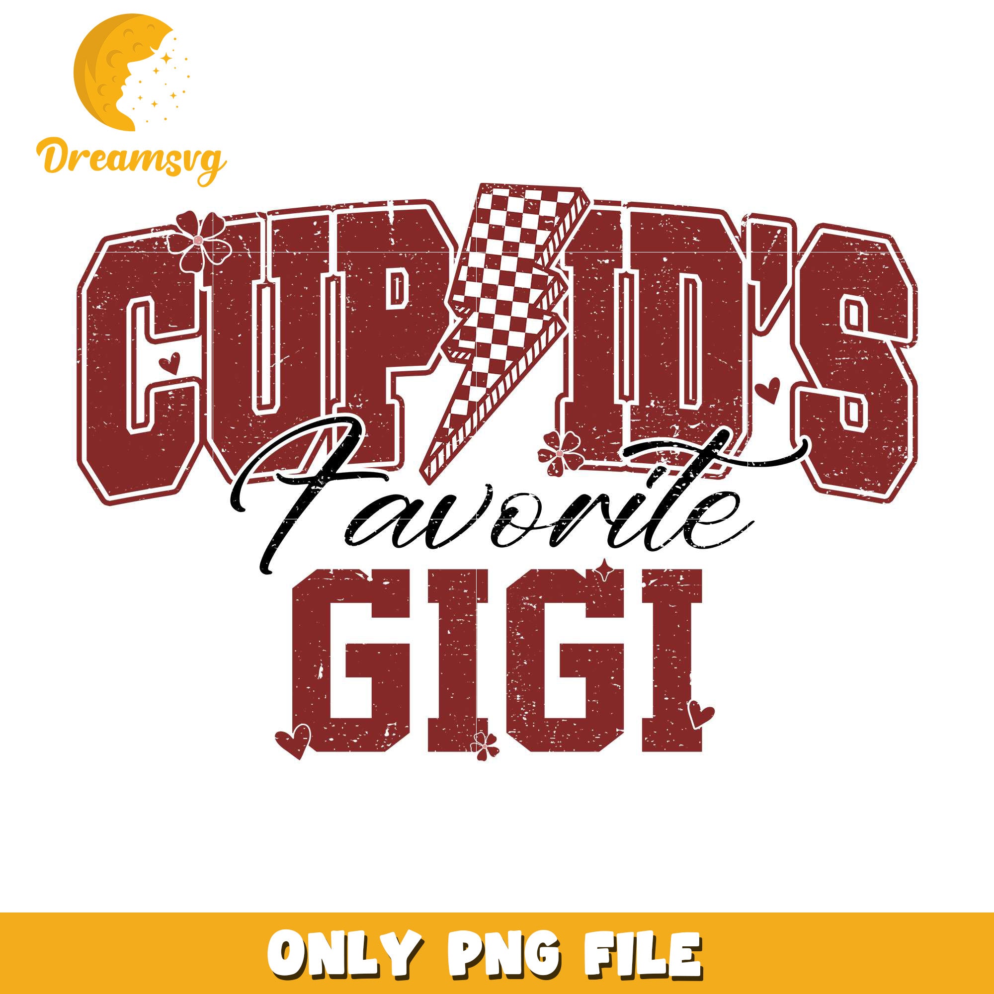Cupid's favorite gigi valentine png, cupid png, lighting bolt png
