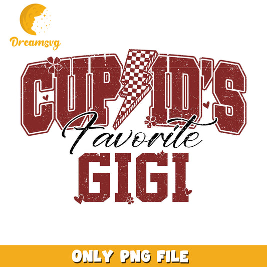 Cupid's favorite gigi valentine png, cupid png, lighting bolt png