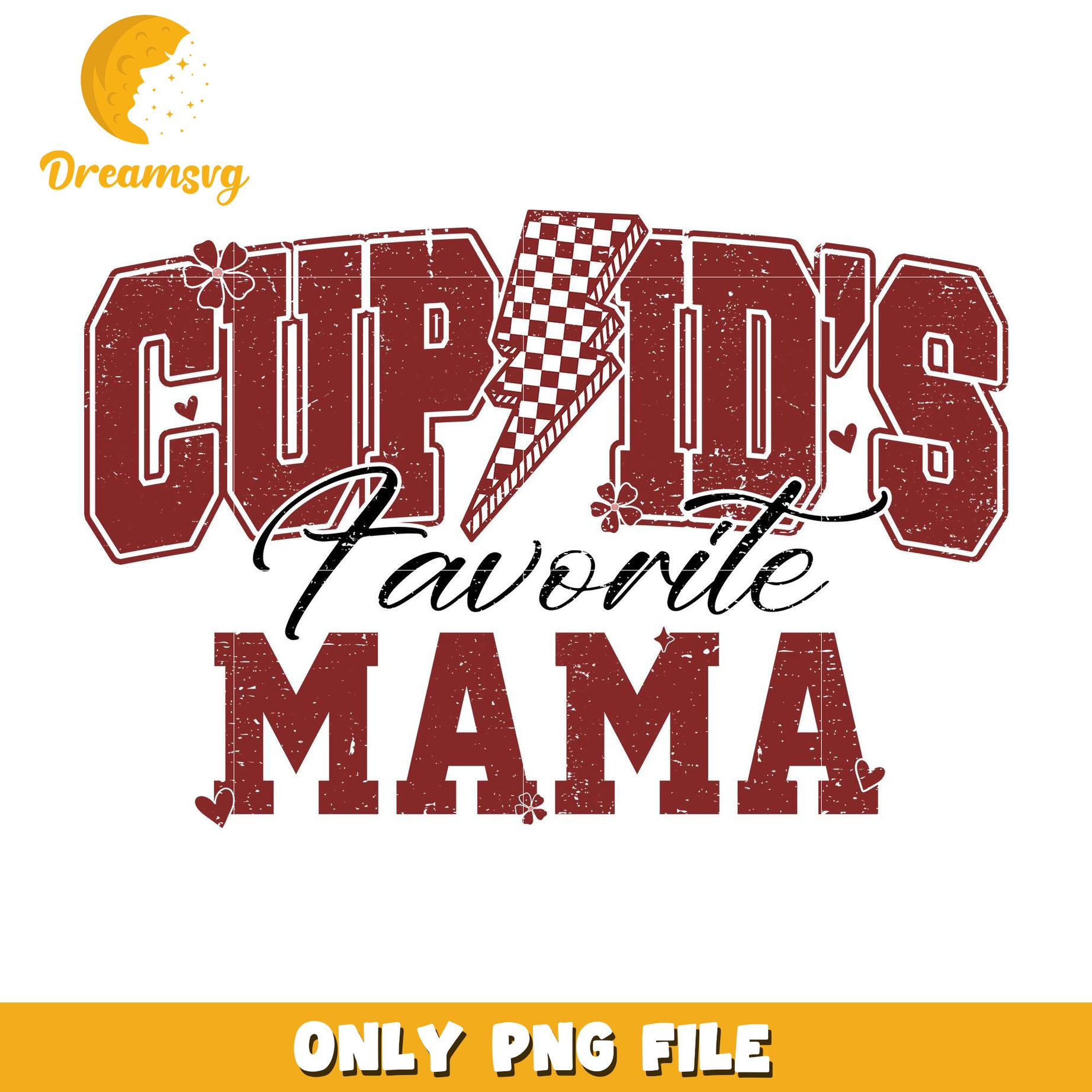 Cupid's favorite mama valentine png, cupid png, lighting bolt png