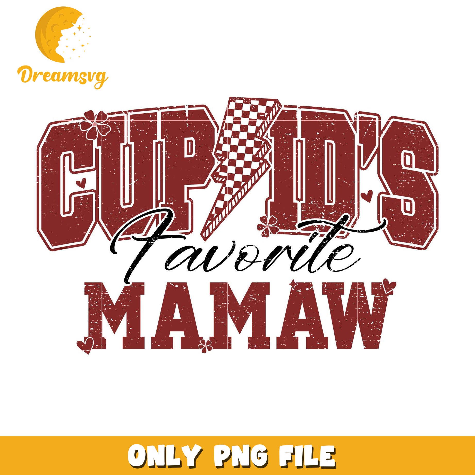 Cupid's favorite mamaw valentine png, cupid png, lighting bolt png