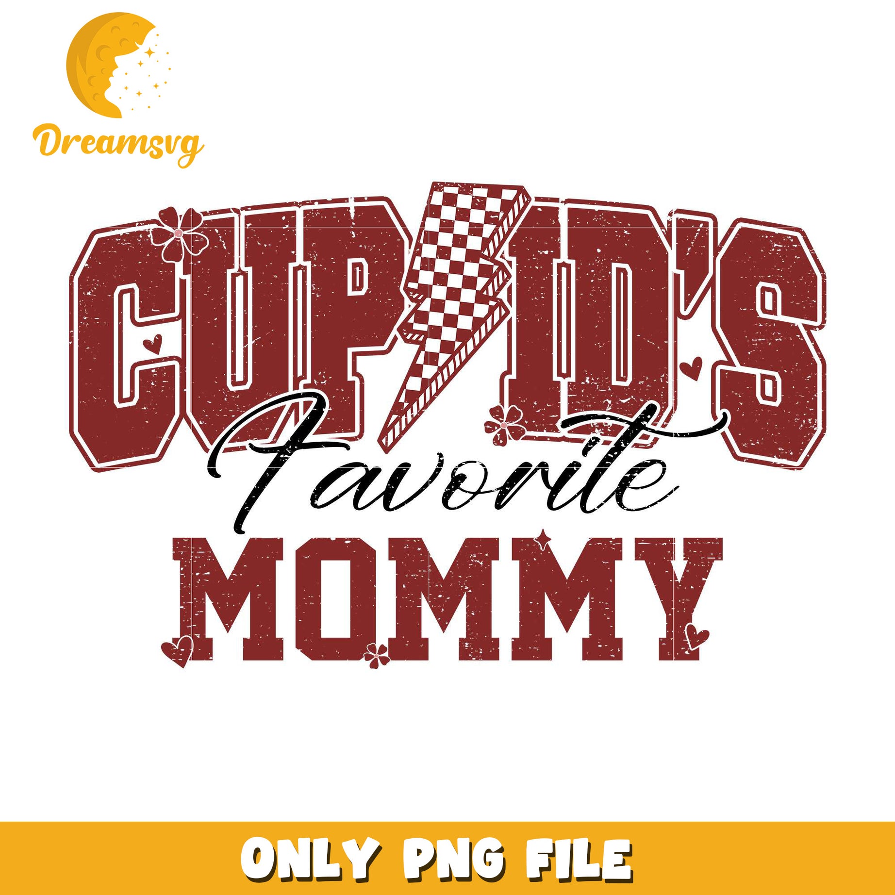 Cupid's favorite mommy valentine png, cupid png, lighting bolt png