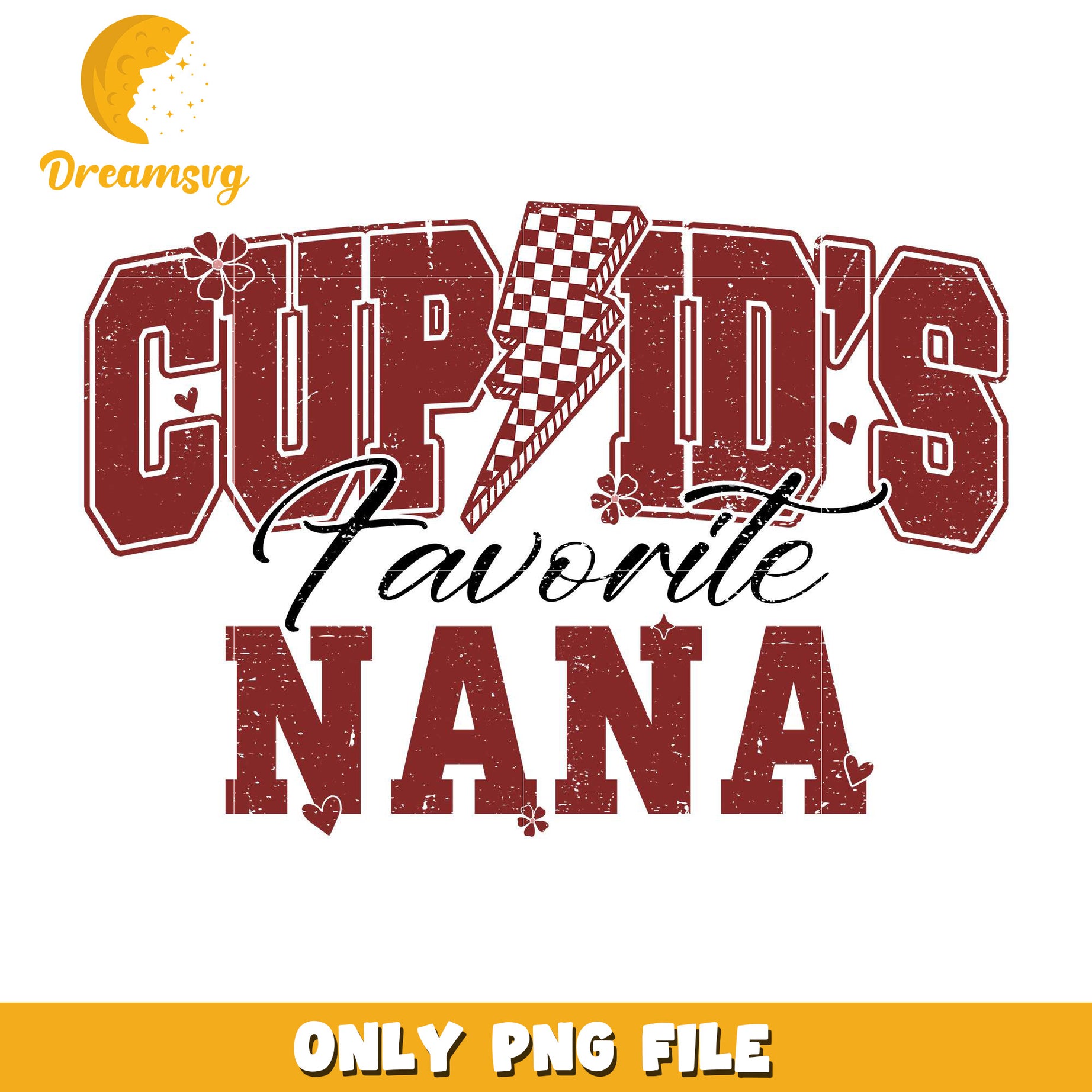 Cupid's favorite nana valentine png, cupid png, lighting bolt png