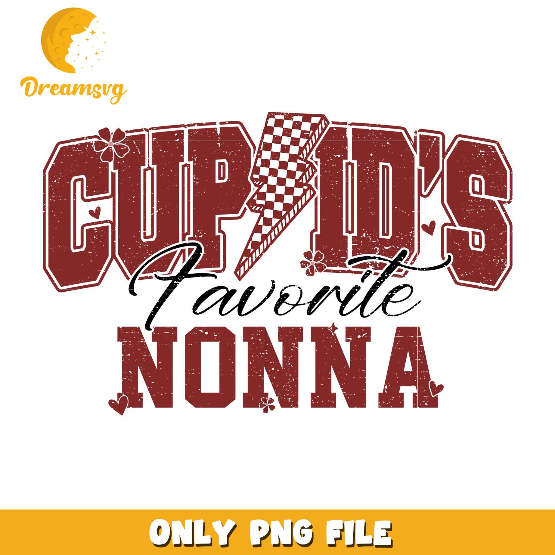 Cupid's favorite nonna valentine png, cupid png, lighting bolt png