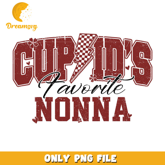 Cupid's favorite nonna valentine png, cupid png, lighting bolt png