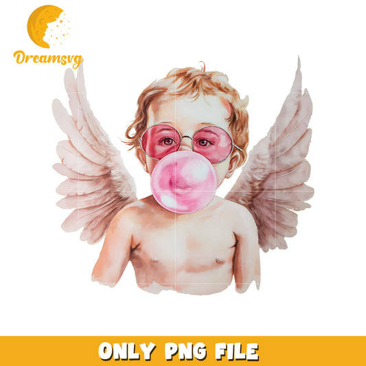 Cupid chewing gum valentine png, chewing gum png, valentine png