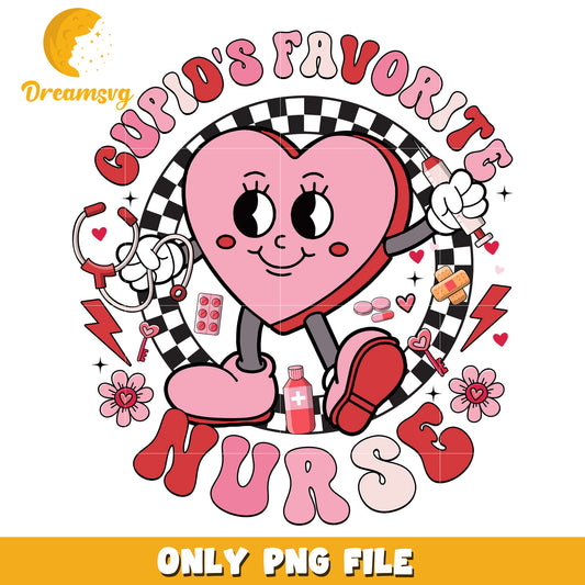 Cupids favorite nurse valentine png, heart shape png, Cupid png