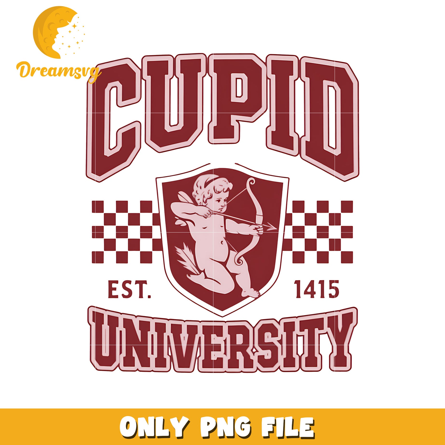 Cupid university est 1415 png, Cupid university png, valentine png