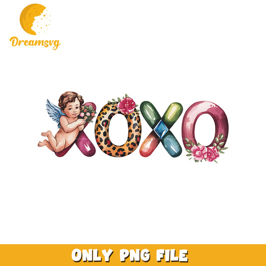 Cupid xoxo valentine png, angel of love png, xoxo valentine png