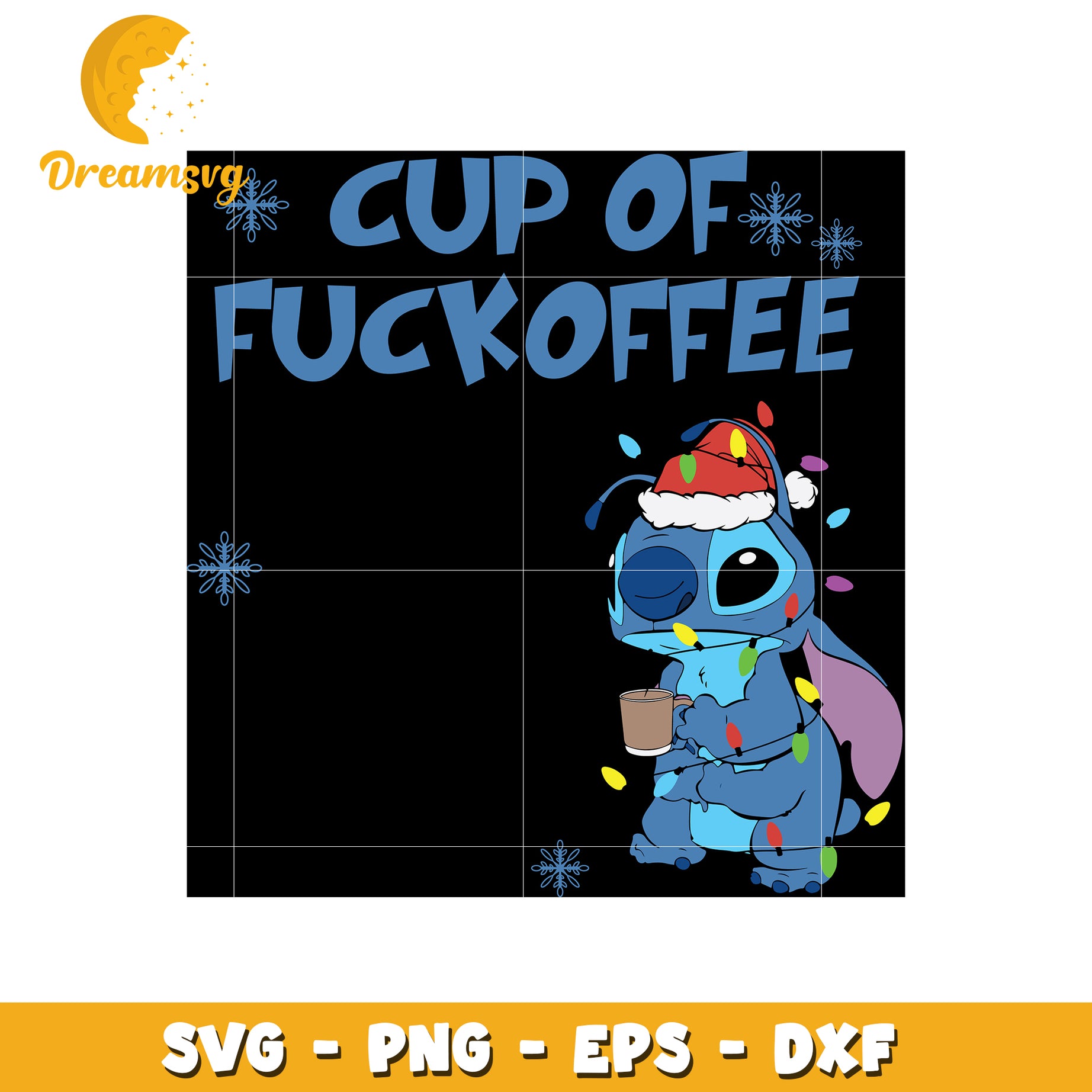 Cup of fuckoffee stitch svg, stitch santa hat svg, coffee svg