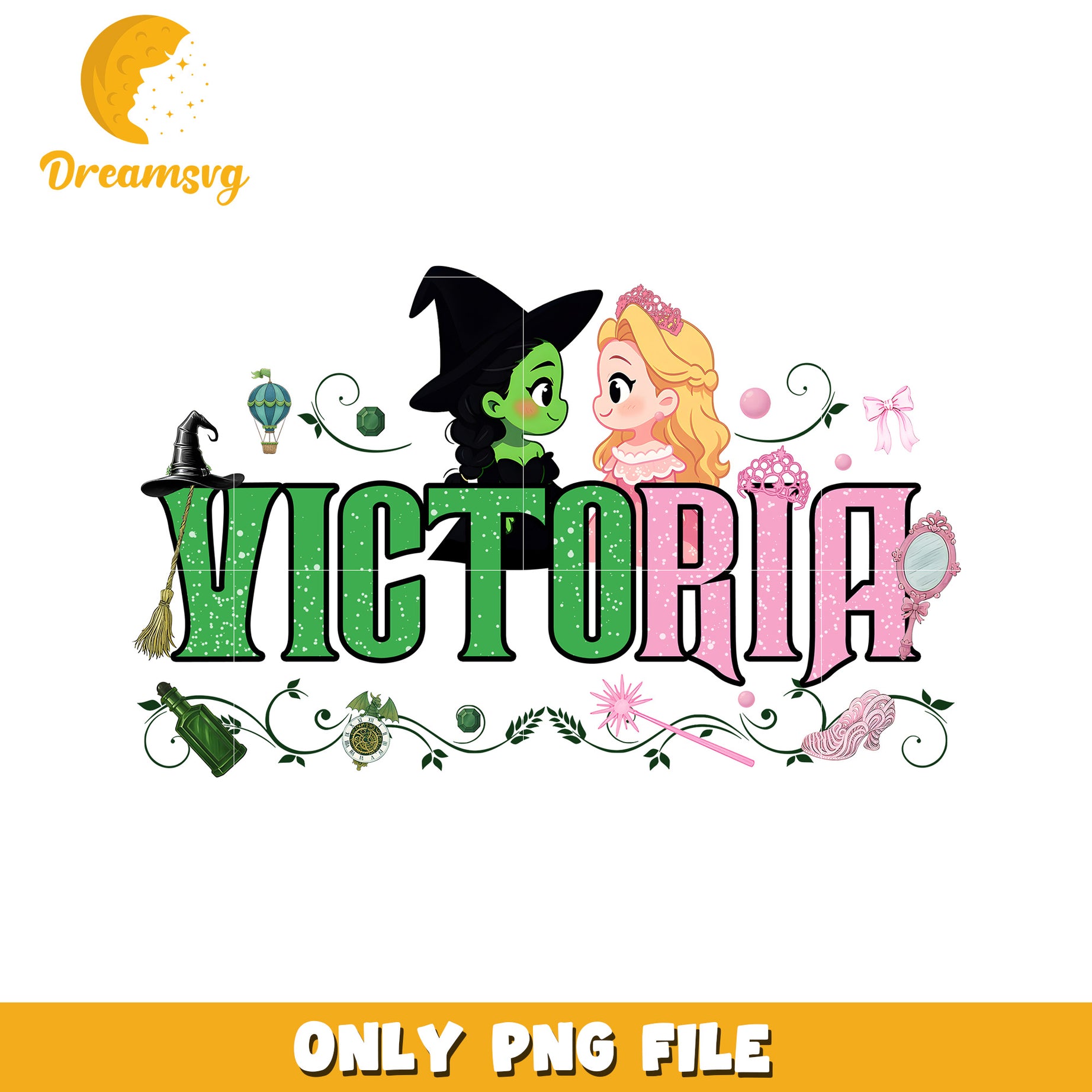 Custom Name Wicked Movie png, elphaba vibe png, oz fantasy png