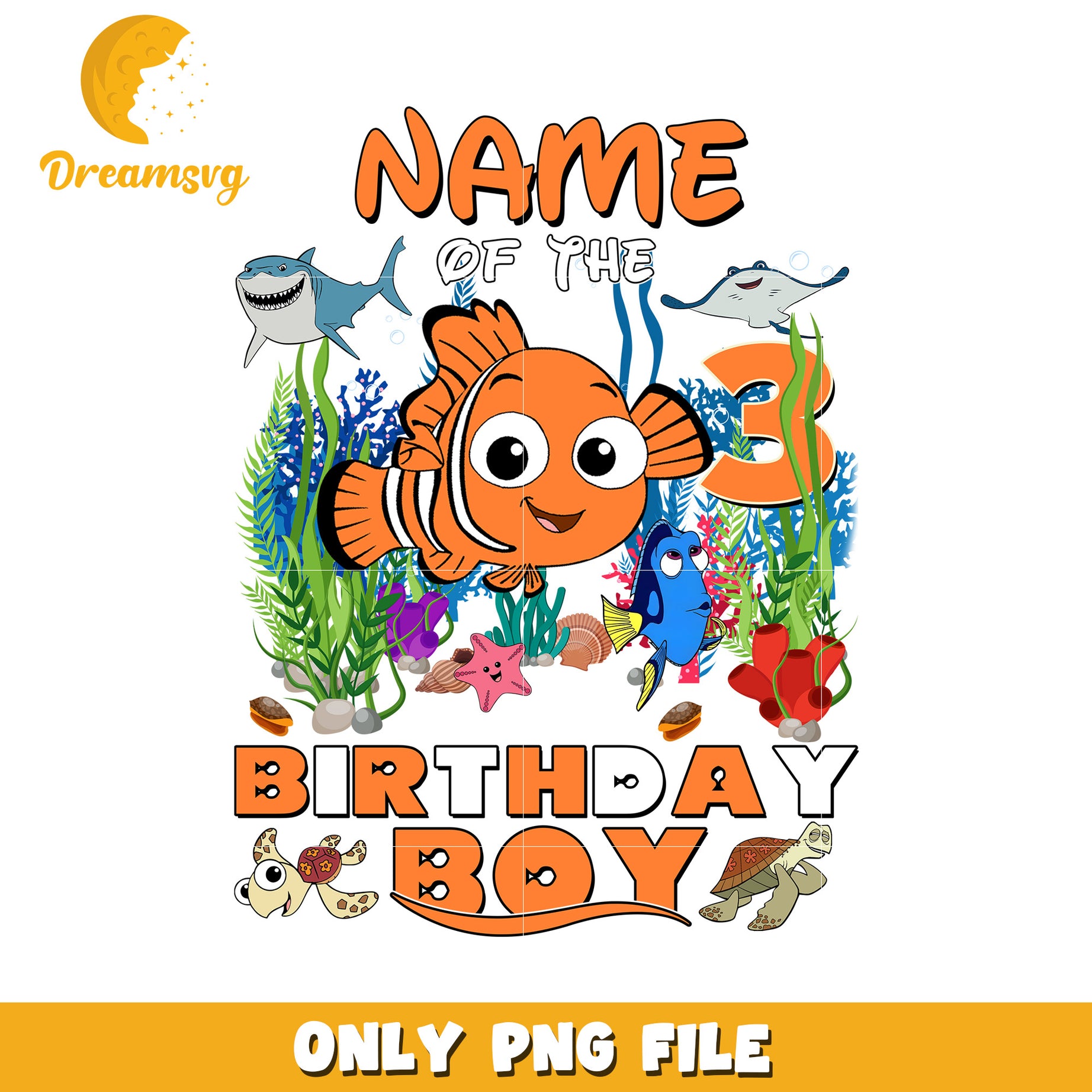 Customized 3rd Birthday Party PNG for Boys Design