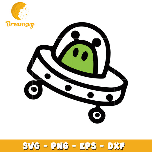 Cute Alien UFO SVG PNG EPS DXF