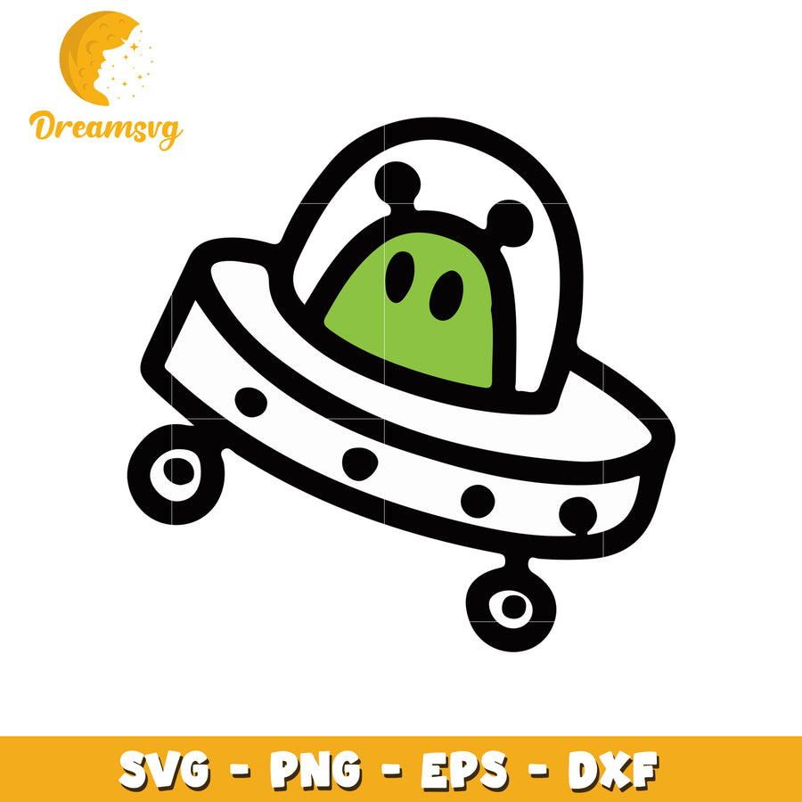 Cute Alien UFO SVG PNG EPS DXF