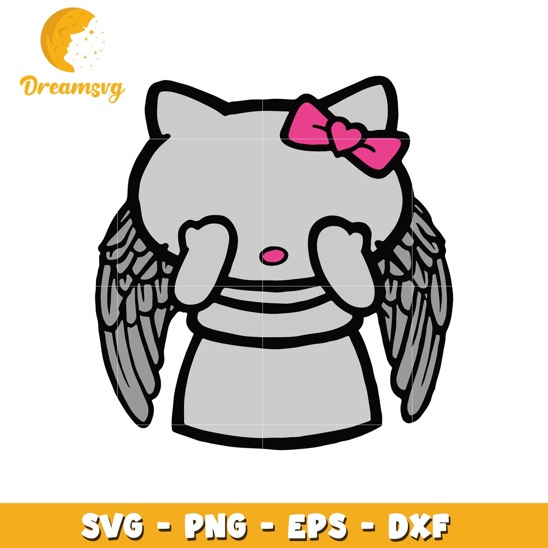 Cute Angel Kitty SVG PNG EPS DXF Files