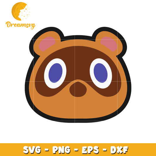 Cute Animal Face SVG Graphic for Craft Projects and Design Use