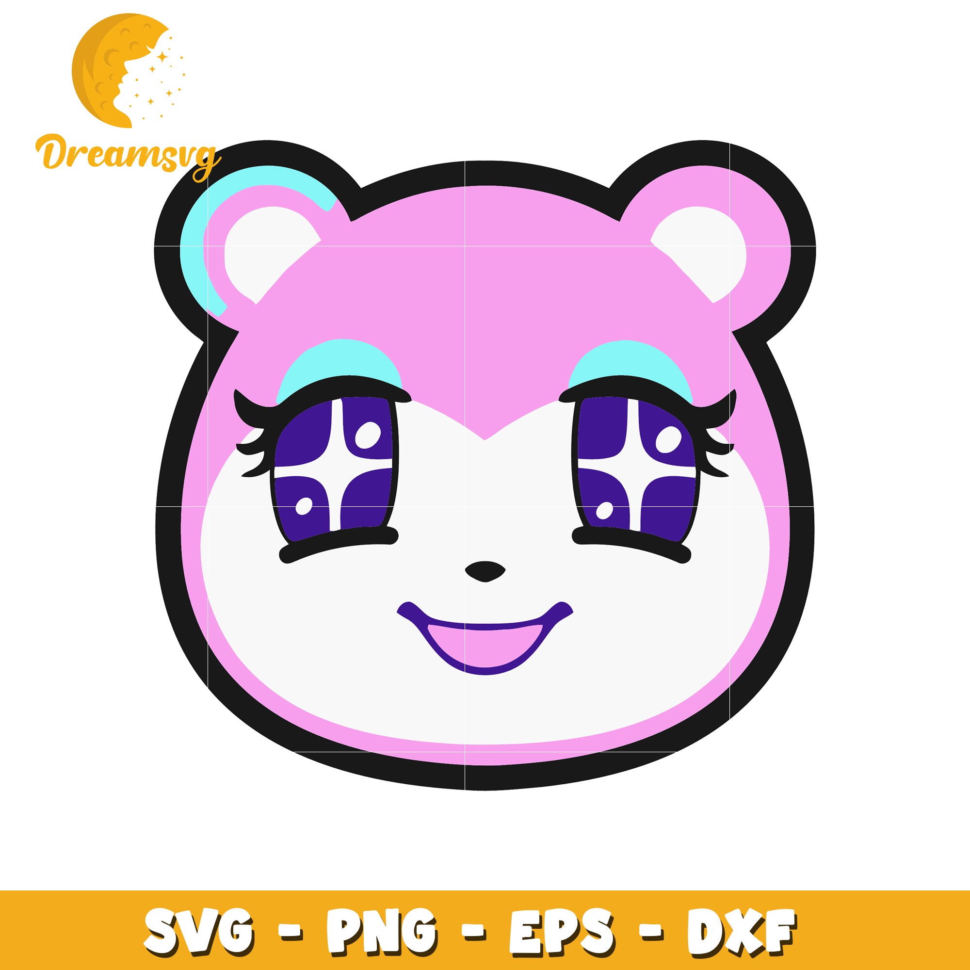 Cute Animal Face SVG PNG EPS DXF Files
