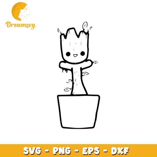 Cute Baby Groot SVG Cut File