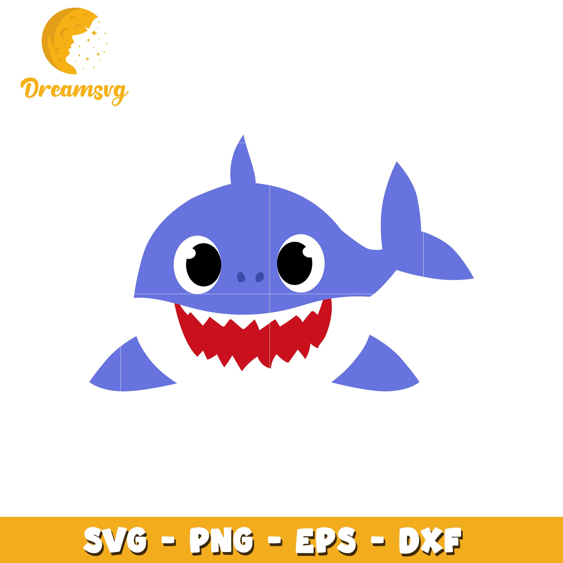 Cute Baby Shark SVG Cut File