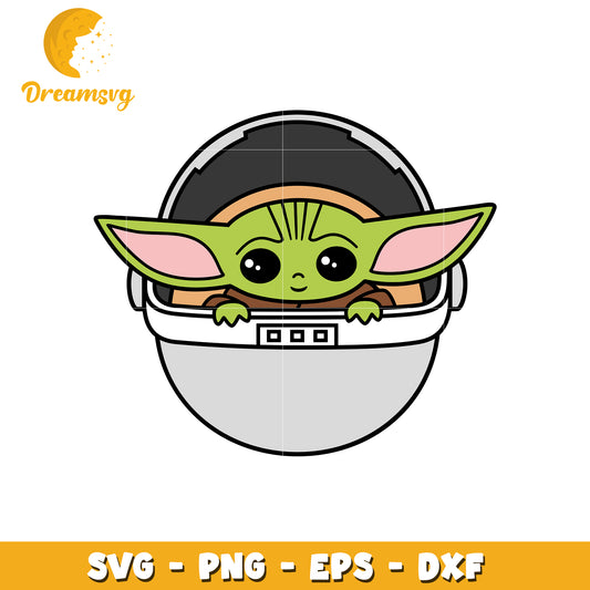 Cute Baby Yoda PNG, SVG, EPS, DXF Files