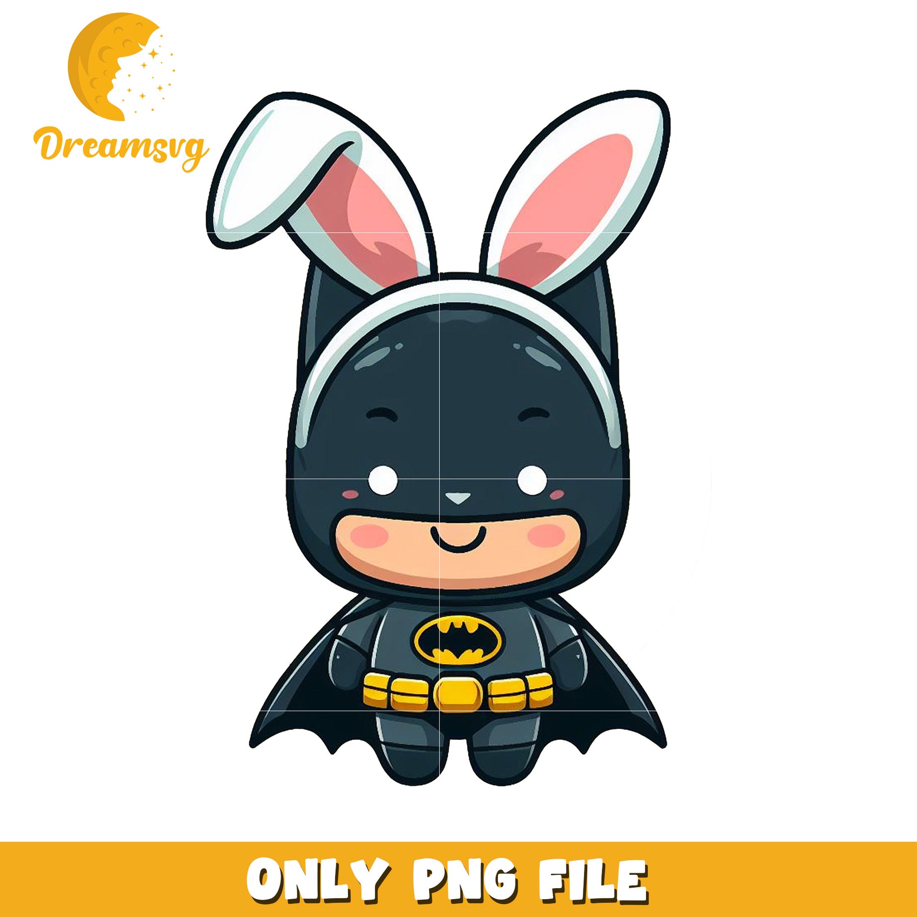 Cute Batman Bunny Character PNG Digital Download File