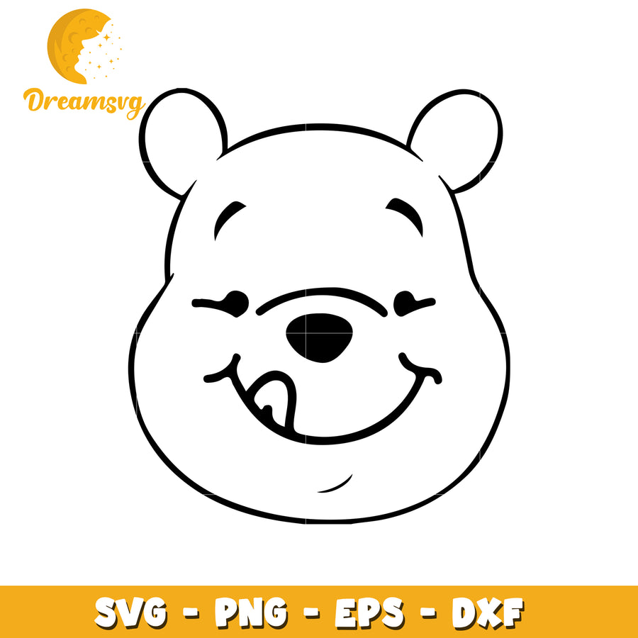 Cute Bear Face SVG Design for Crafts and Projects