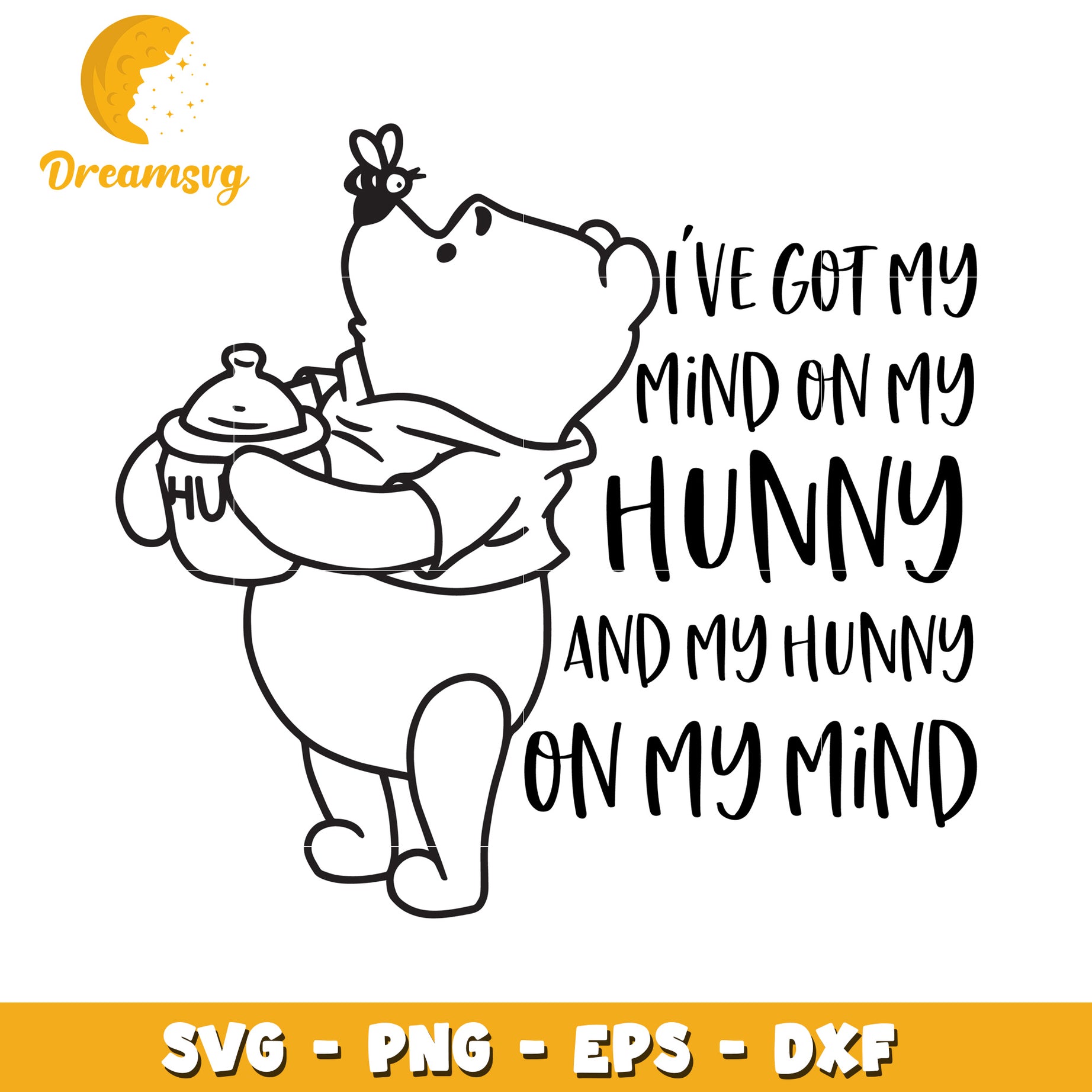 Cute Bear Hunny SVG Design for Crafting and DIY Projects