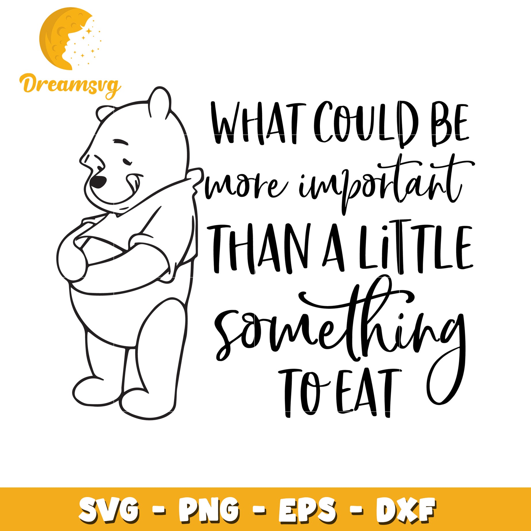 Cute Bear SVG Design with Quote About Food Importance