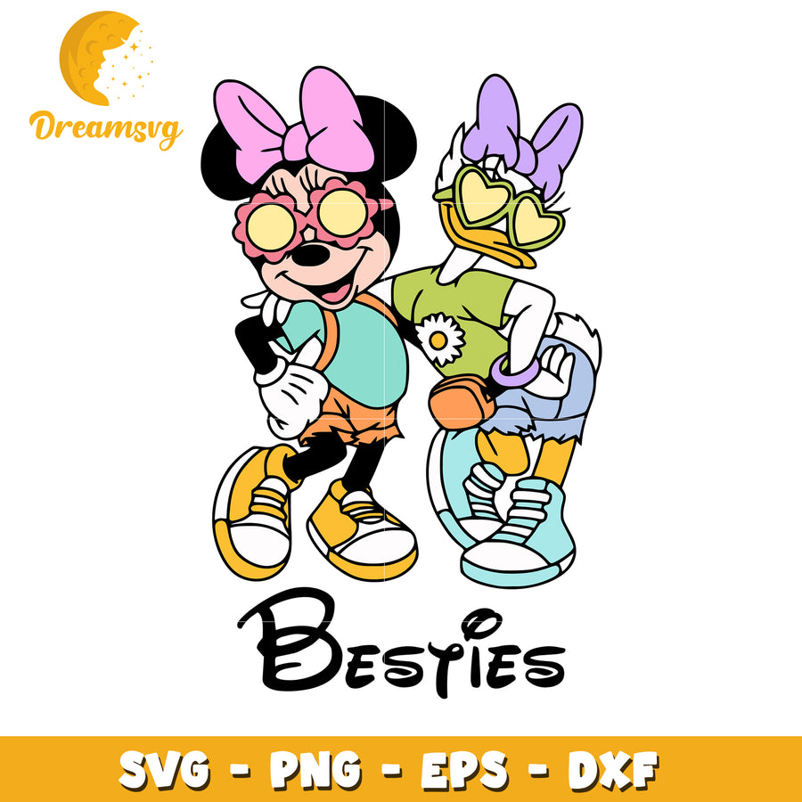 Cute Besties SVG File Featuring Minnie and Daisy in Sunglasses