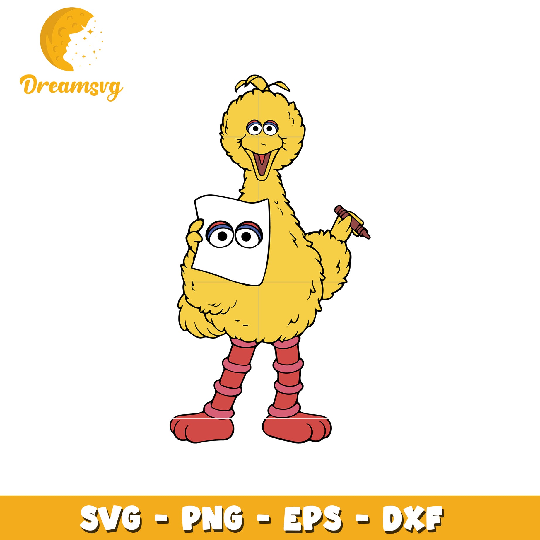 Cute Big Bird Cartoon Character SVG File for Crafting Projects