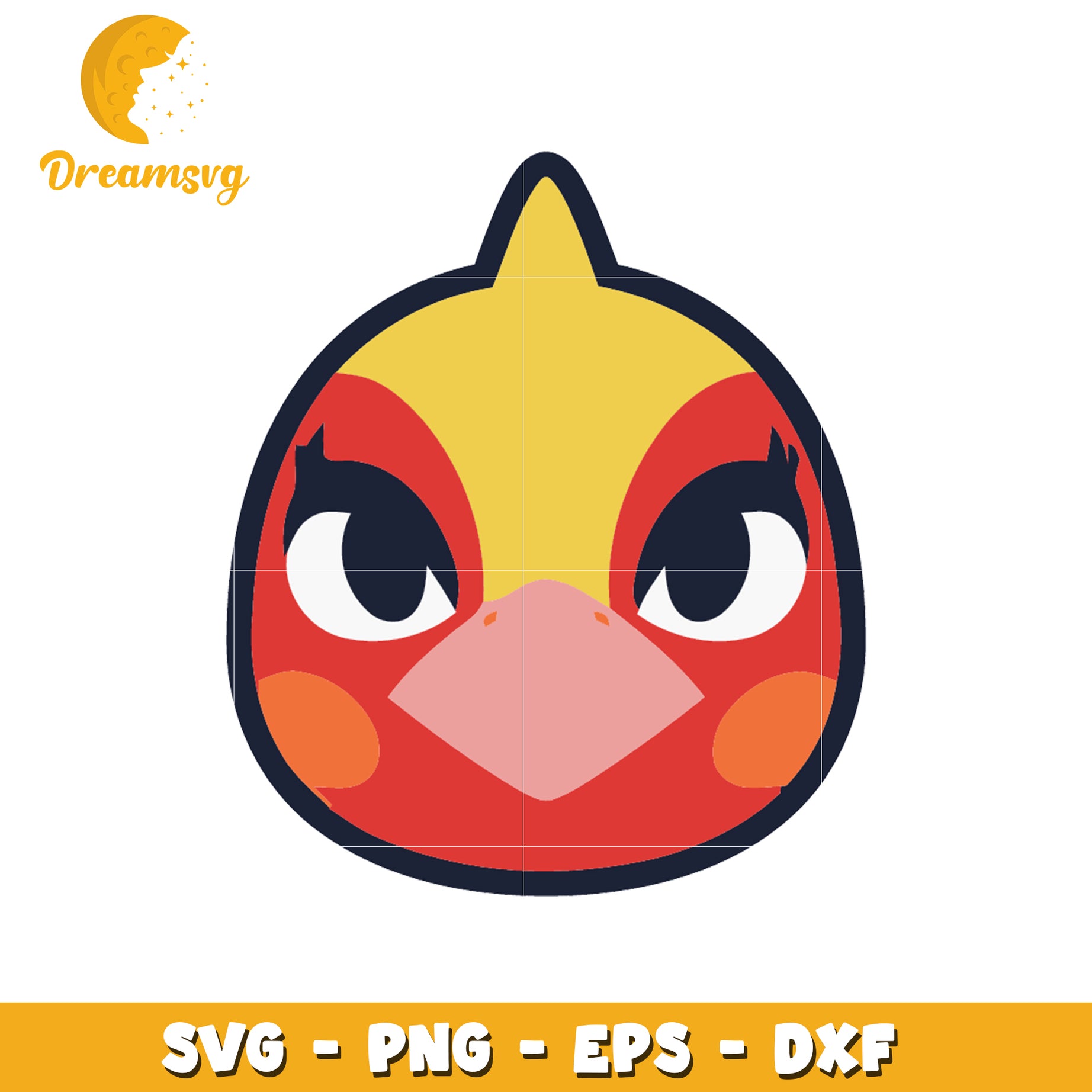 Cute Bird Face SVG PNG EPS DXF