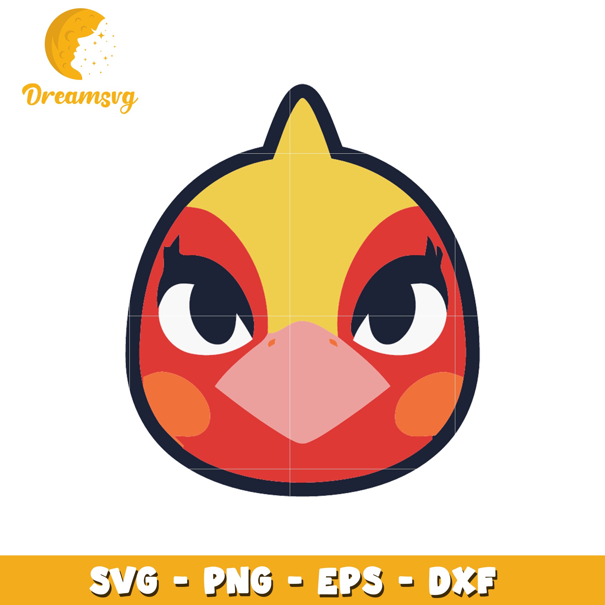 Cute Bird Face SVG PNG EPS DXF