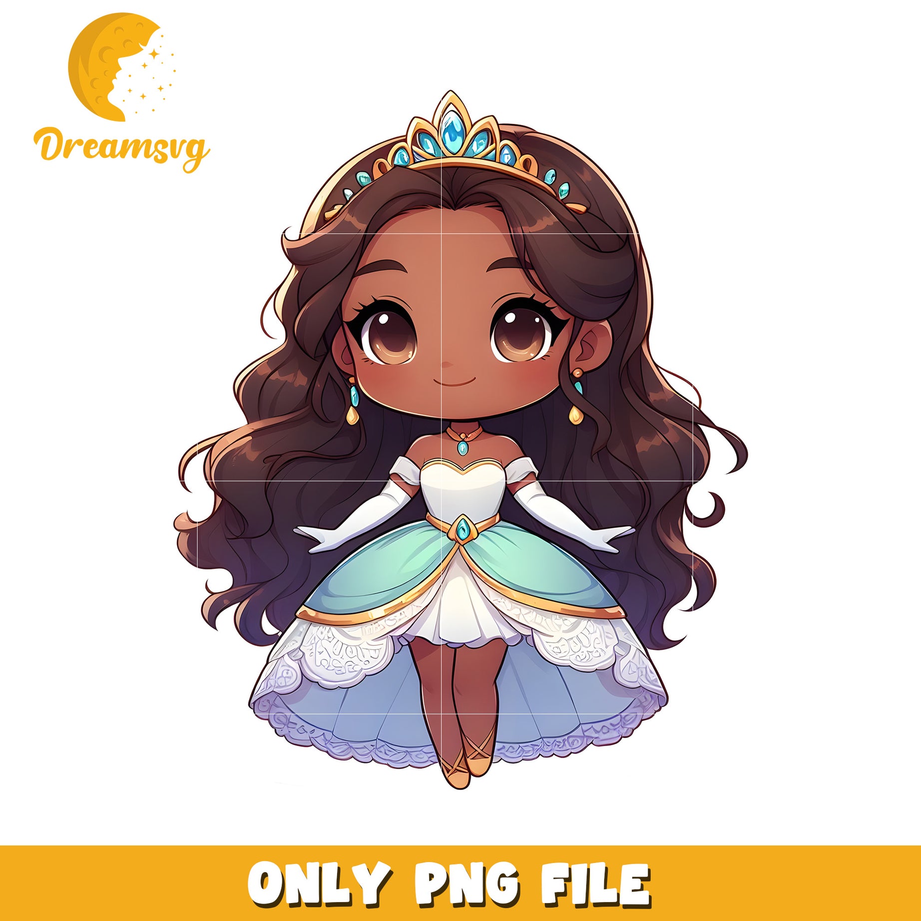 Cute Black Princess PNG Clipart