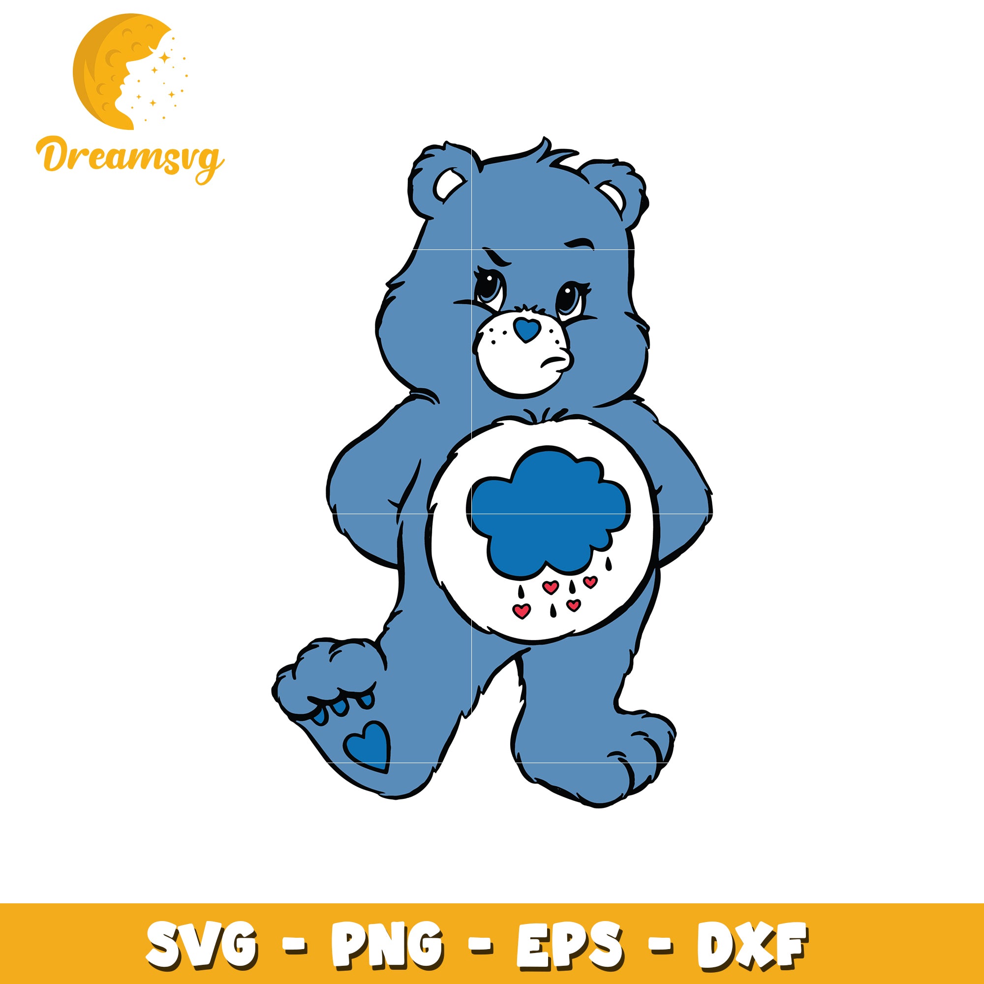 Cute Blue Bear Character SVG File for Crafting and Design Use